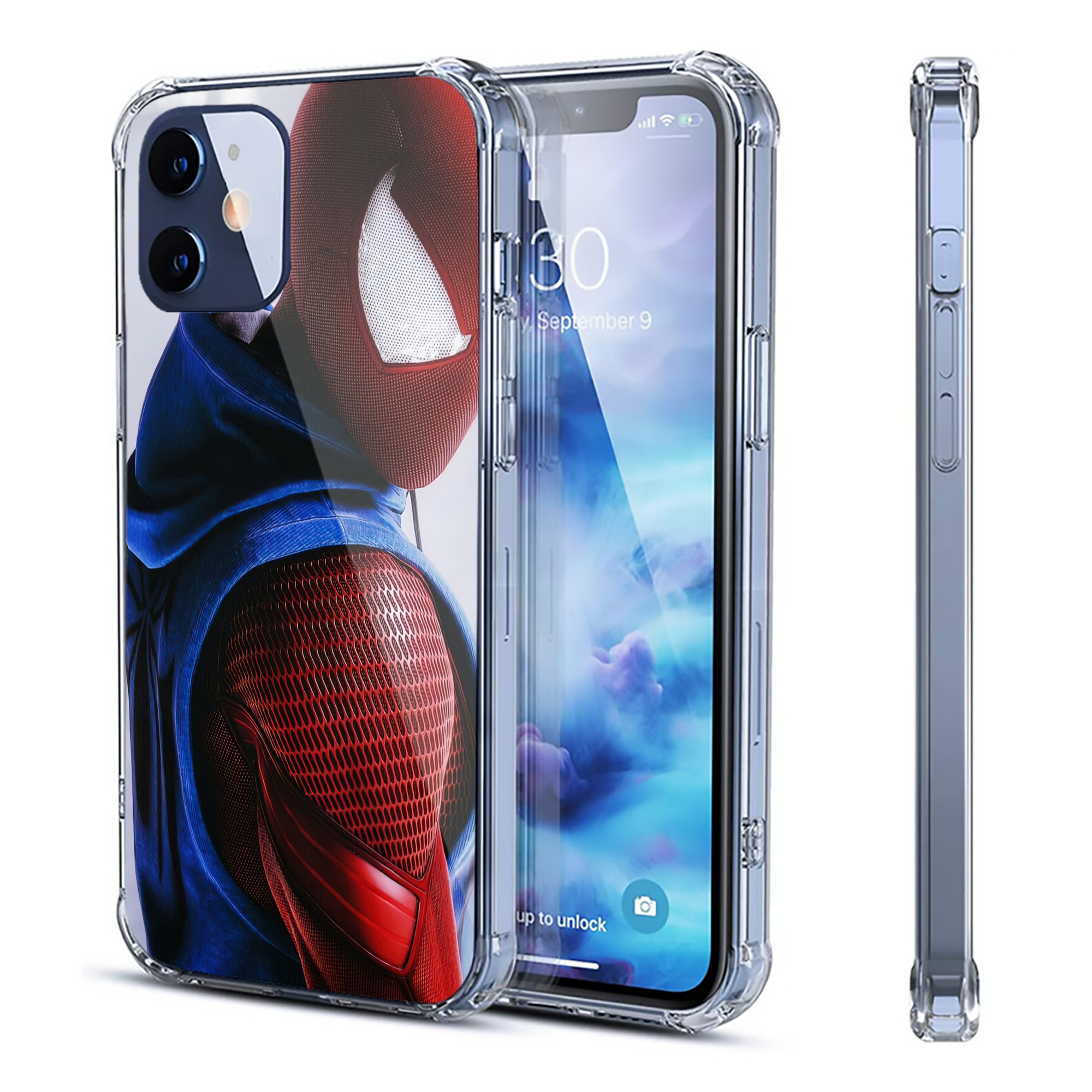 （画像用） Spider Man スパイダーマン 【iPhone 12シリーズ対応】透明スマホケース（クリアソフトケース）